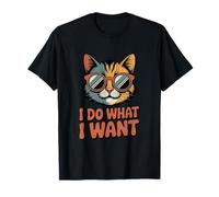 I do What I Want Cat Retro Divertente Gatto Amante Maglietta