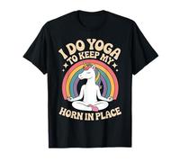 I Do Yoga To Keep My Horn In Place Unicorno Maglietta