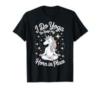 I Do Yoga To Keep My Horn In Place Unicorno Maglietta