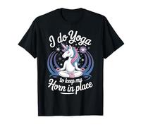 I Do Yoga To Keep My Horn In Place Unicorno Maglietta