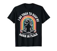 I Do Yoga To Keep My Horn In Place Unicorno Maglietta