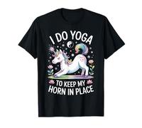 I Do Yoga To Keep My Horn In Place Unicorno Maglietta