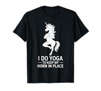 I Do Yoga To Keep My Horn In Place Unicorno Maglietta