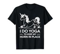 I Do Yoga To Keep My Horn In Place Unicorno Maglietta