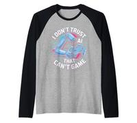 I Don´t Trust AI Gaming Gamer Maglia con Maniche Raglan
