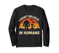 I Don't Believe In Humans Alien Bigfoot divertente design retrò Maglia a Manica