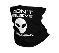 I Don't Believe in Humans Alien Stampato Sciarpa A Mezza Faccia Antivento Headwrap Decorazione Facciale per Outdoor Campeggio Yoga