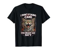 I Don't Care Funny Dark Humor Savage Cat Meme Sarcastico Meme Maglietta