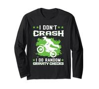 I Don't Crash I Do Random Gravity Divertente Mountain Bike Amante Maglia a Manica