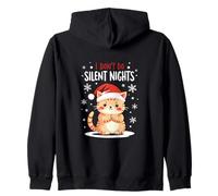 I Don't Do Silent Nights - Divertente Gatto Natalizio Felpa con Cappuccio