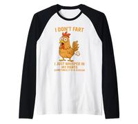 I Don't Fart I Just Whisper in My Pants Divertente Gallo Umorismo Maglia con Maniche Raglan