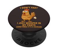 I Don't Fart I Just Whisper in My Pants Divertente Gallo Umorismo PopSockets PopGrip Adesivo