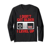 I Don't Get Older I Level Up Birthday Gamer Tee Funny Gaming Maglia a Manica