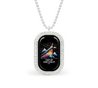 I Don't Get Older I Level Up - Collana con ciondolo quadrato alla moda con bordo bianco, lega metall