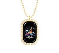 I Don't Get Older I Level Up - Collana con ciondolo quadrato alla moda con bordo bianco, lega metall
