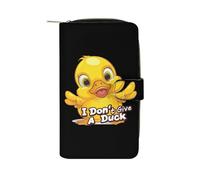 I Don't Give A Duck - Portafoglio lungo da donna, in pelle PU, con scritta divertente