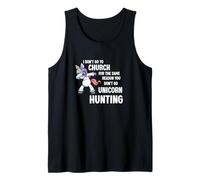 I Don't Go to Church Unicorn Hunting Atheist Humor Canotta