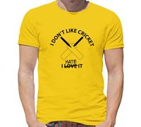 I Don't Like Cricket I Hate It - Maglietta Uomo - Cotone 100% Manica Corta