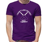 I Don't Like Cricket I Hate It - Maglietta Uomo - Cotone 100% Manica Corta