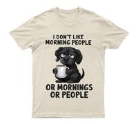 I Dont Like Morning People Dogs Animals Maglietta da uomo Maglietta da...