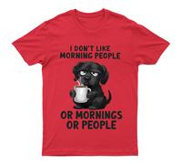 I Dont Like Morning People Dogs Animals Maglietta da uomo Maglietta da...