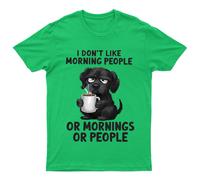 I Dont Like Morning People Dogs Animals Maglietta da uomo Maglietta da...