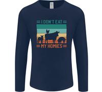 I Don'T Mangiare il Mio Homies Divertente Vegano Vegetariano Uomo Lungo T-Shirt