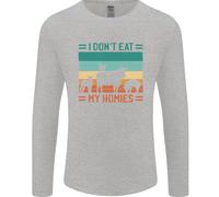 I Don'T Mangiare il Mio Homies Divertente Vegano Vegetariano Uomo Lungo T-Shirt