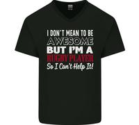 I Don'T Mean To Be A Rugby Player Divertente Uomo Scollo A V Cotone T-Shirt