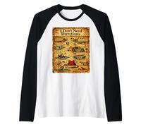 I Don't Need Directions Funny Dad Design - Mappa Maglia con Maniche Raglan