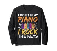 I Don't Play Piano I Rock The Keys Musicista Pianista Maglia a Manica