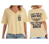 I Don't Ride My Own Bike But I Do Ride My Own Biker Shirt, I Don't Ride My Own Bike But I Do Ride My Own Biker Shirts, Giallo crema (scollo a V), M