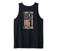 I Don't Run I Reload Funny Gun Funny Flag Vintage (ON BACK) Canotta