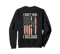 I Don't Run I Reload Funny Gun Funny Flag Vintage (ON BACK) Felpa
