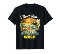 I Don't Run Unless It's A Wasp - Divertente Retro Summer Humour Maglietta
