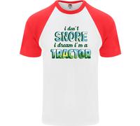 I Don'T Snore i Dream Trattore Contadino Agricoltura Uomo S/S Baseball T-Shirt