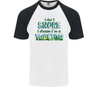 I Don'T Snore i Dream Trattore Contadino Agricoltura Uomo S/S Baseball T-Shirt