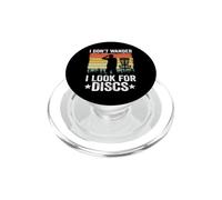 I Don't Wander I Look For Disc Vintage Frisbee Disc Golf PopSockets PopGrip per MagSafe