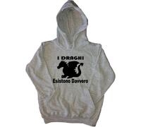 I Draghi Esistono Felpa con Cappuccio Bambino Simpatica