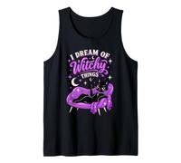 I Dream of Witchy Things Gatto Nero Strega Halloween Canotta