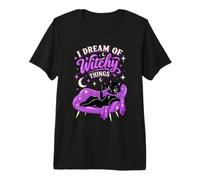 I Dream of Witchy Things Gatto Nero Strega Halloween Maglietta Premium