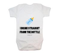 '"I drink direttamente dalla bottiglia" Body/Tutina baby, abbigliamento, carino, divertente, baby Boy, baby Girl, unisex, Hilarious, Cheeky, novità, Natale, baby shower, regali di compleanno, regali