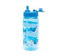 i-Drink ID2109 Bottiglia Tritan 400 ML Disegni per bambini Bottiglia con cannuccia (Shark)
