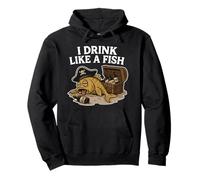 I Drink Like a Fish Pirate Edition Divertente Bere Umorismo Felpa con Cappuccio