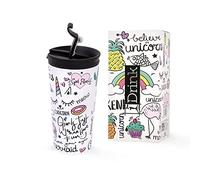 I-Drink - Tazza Termica in acciaio a Doppia Parete 350 ml Decorata (Unicorn)