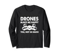 I droni mi rendono felice non tanto - Drone Flying Pilot Maglia a Manica
