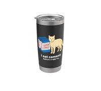 I Eat Cement Funny Cat Meme Meme Internet Memes Funny Memes Gen-Z Bicchiere termico in acciaio inox doppia parete