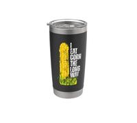 I Eat Corn The Long Way Funny Bicchiere termico in acciaio inox doppia parete