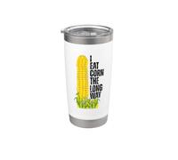 I Eat Corn The Long Way Funny Bicchiere termico in acciaio inox doppia parete