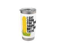 I Eat Corn The Long Way Funny Bicchiere termico in acciaio inox doppia parete